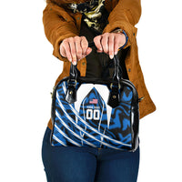 Personalized United States Soccer Shoulder Handbag USA Patriotic Eagle Mascot - Blue Geometric