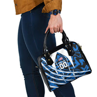 Personalized United States Soccer Shoulder Handbag USA Patriotic Eagle Mascot - Blue Geometric