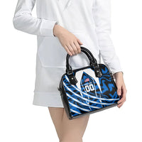 Personalized United States Soccer Shoulder Handbag USA Patriotic Eagle Mascot - Blue Geometric