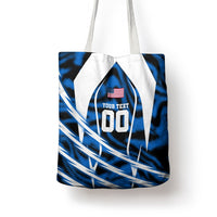 Personalized United States Soccer Tote Bag USA Patriotic Eagle Mascot - Blue Geometric