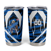 Personalized United States Soccer Tumbler Cup USA Patriotic Eagle Mascot - Blue Geometric