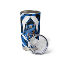 Personalized United States Soccer Tumbler Cup USA Patriotic Eagle Mascot - Blue Geometric