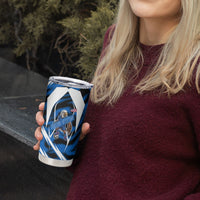 Personalized United States Soccer Tumbler Cup USA Patriotic Eagle Mascot - Blue Geometric
