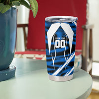 Personalized United States Soccer Tumbler Cup USA Patriotic Eagle Mascot - Blue Geometric
