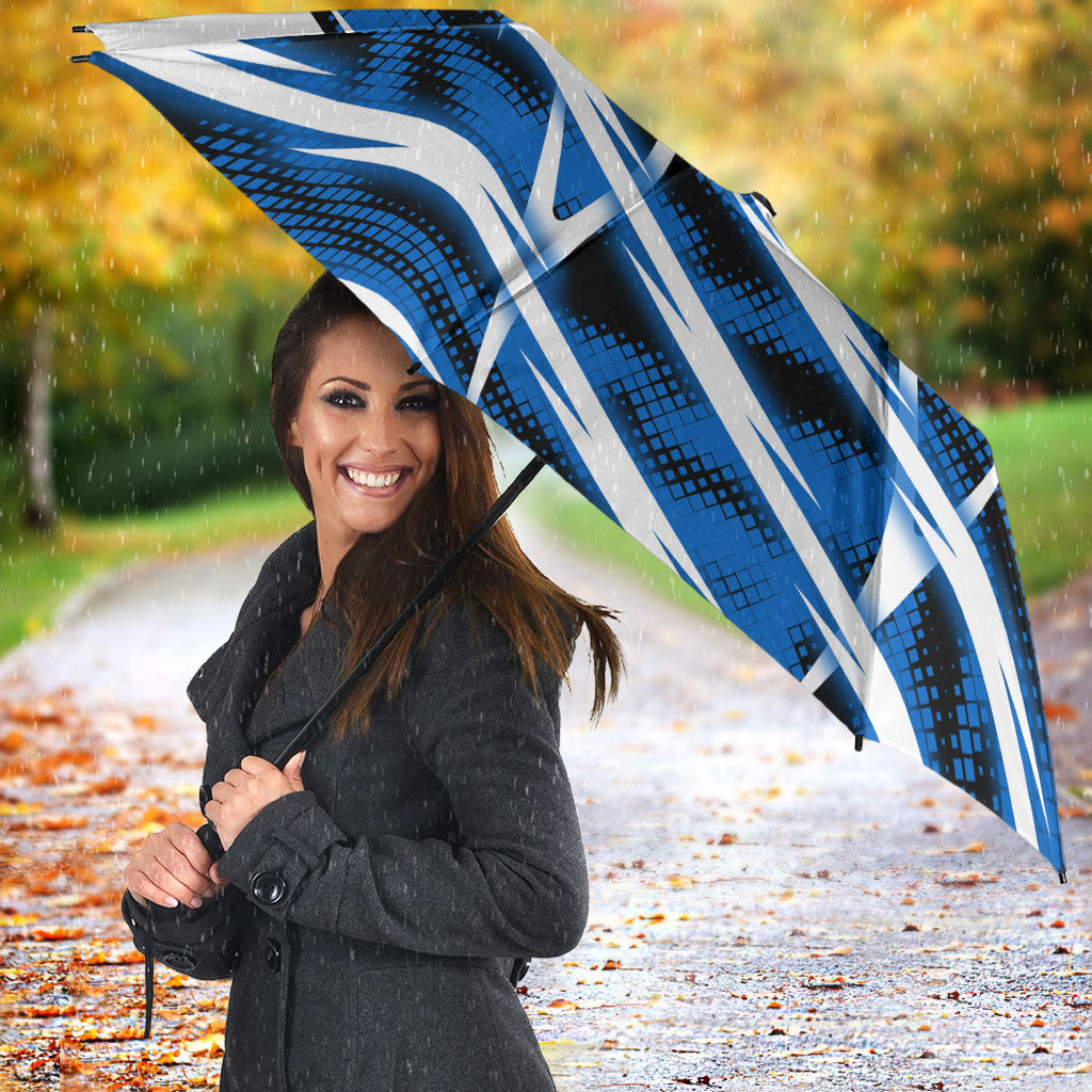 Personalized United States Soccer Umbrella USA Patriotic Eagle Mascot - Blue Geometric