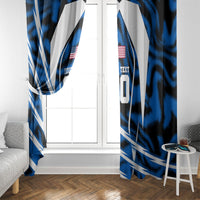 Personalized United States Soccer Window Curtain USA Patriotic Eagle Mascot - Blue Geometric