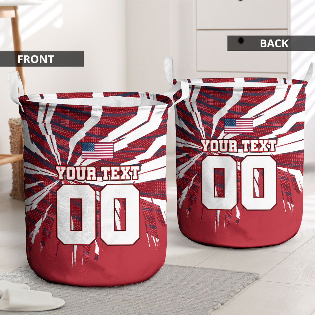Personalized United States Soccer Laundry Basket American Eagle World Football Mascot