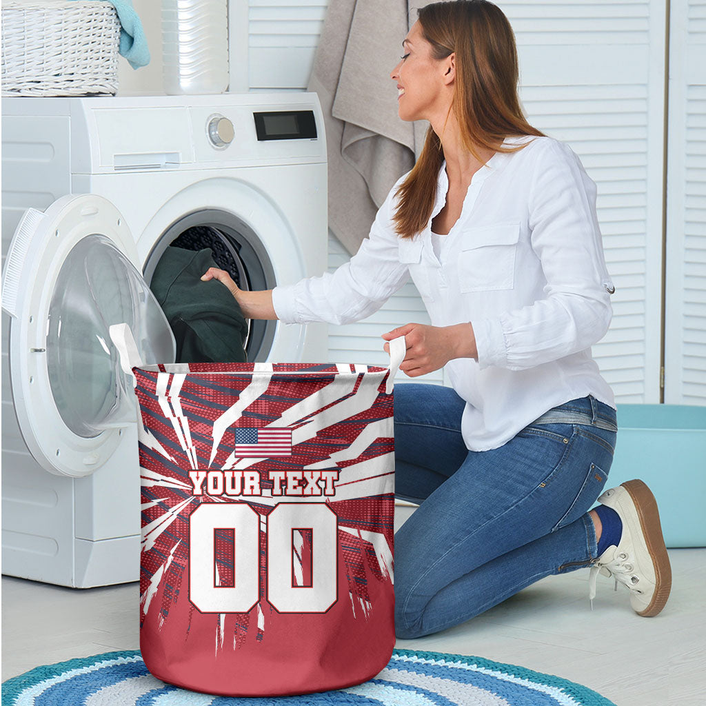 Personalized United States Soccer Laundry Basket American Eagle World Football Mascot