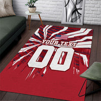 Personalized United States Soccer Area Rug American Eagle World Football Mascot
