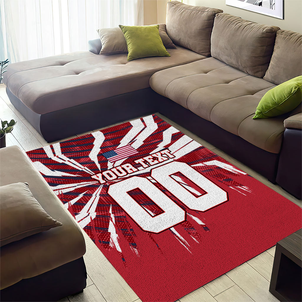 Personalized United States Soccer Area Rug American Eagle World Football Mascot