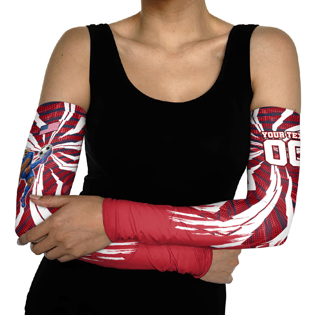 Personalized United States Soccer Arm Sleeves American Eagle World Football Mascot