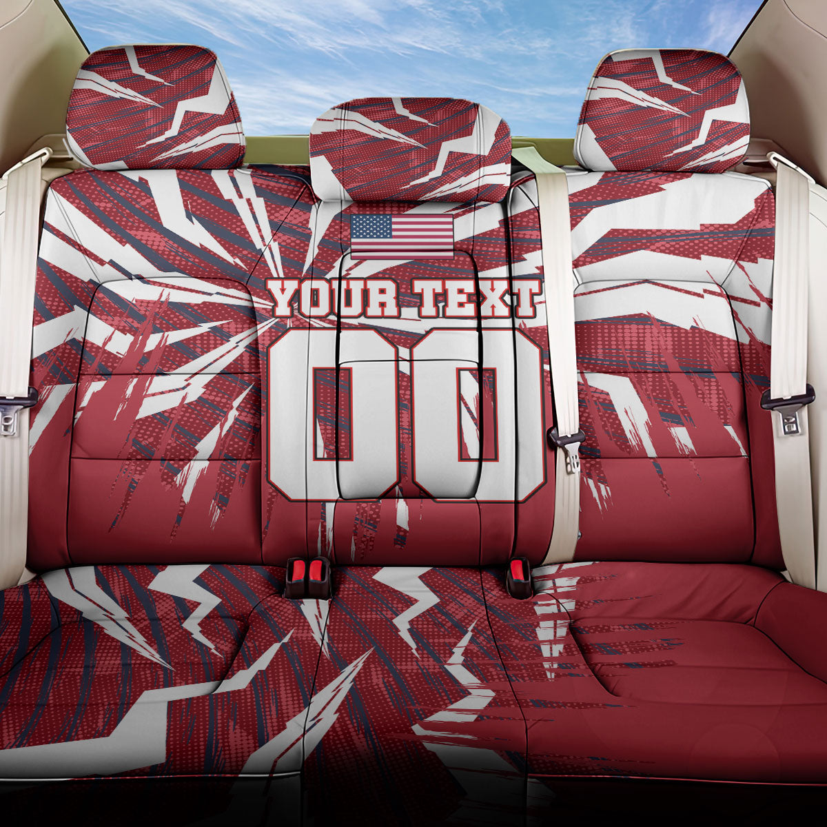 Personalized United States Soccer Back Car Seat Cover American Eagle World Football Mascot