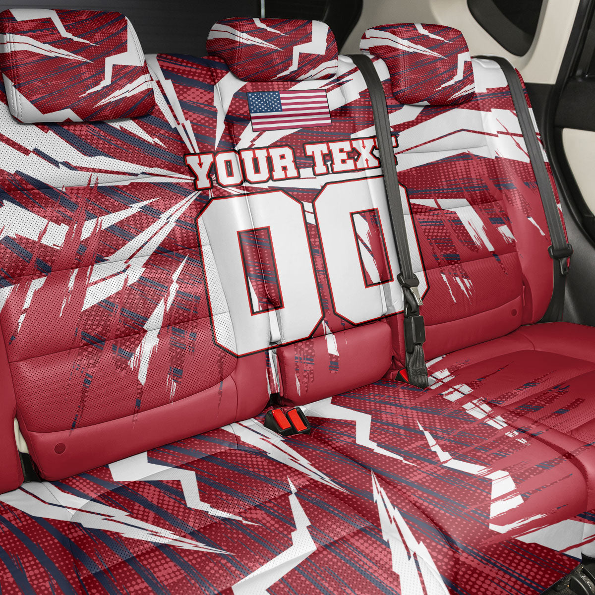 Personalized United States Soccer Back Car Seat Cover American Eagle World Football Mascot