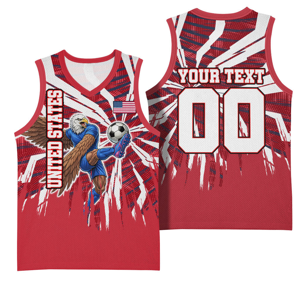 Personalized United States Soccer Basketball Jersey American Eagle World Football Mascot