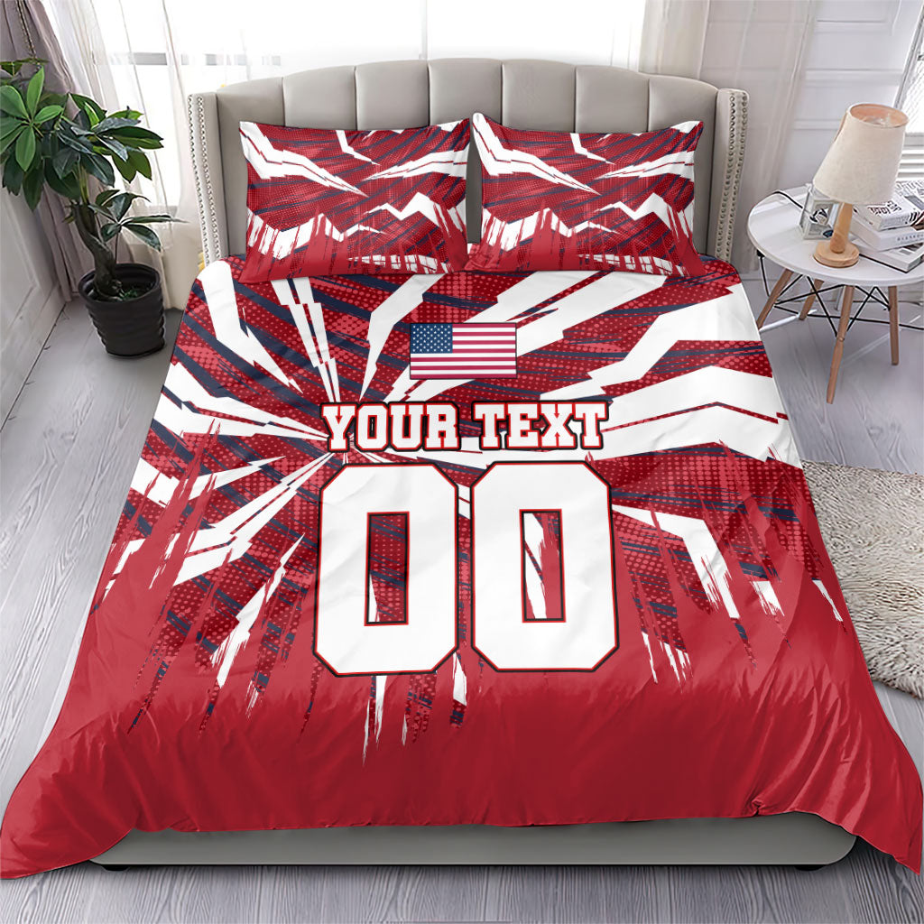Personalized United States Soccer Bedding Set American Eagle World Football Mascot