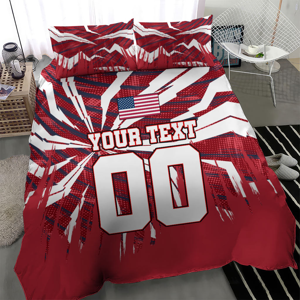 Personalized United States Soccer Bedding Set American Eagle World Football Mascot