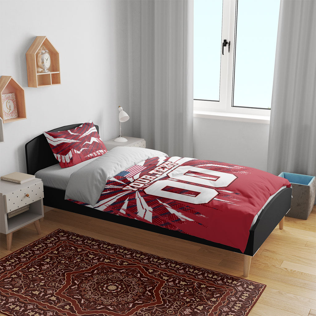 Personalized United States Soccer Bedding Set American Eagle World Football Mascot