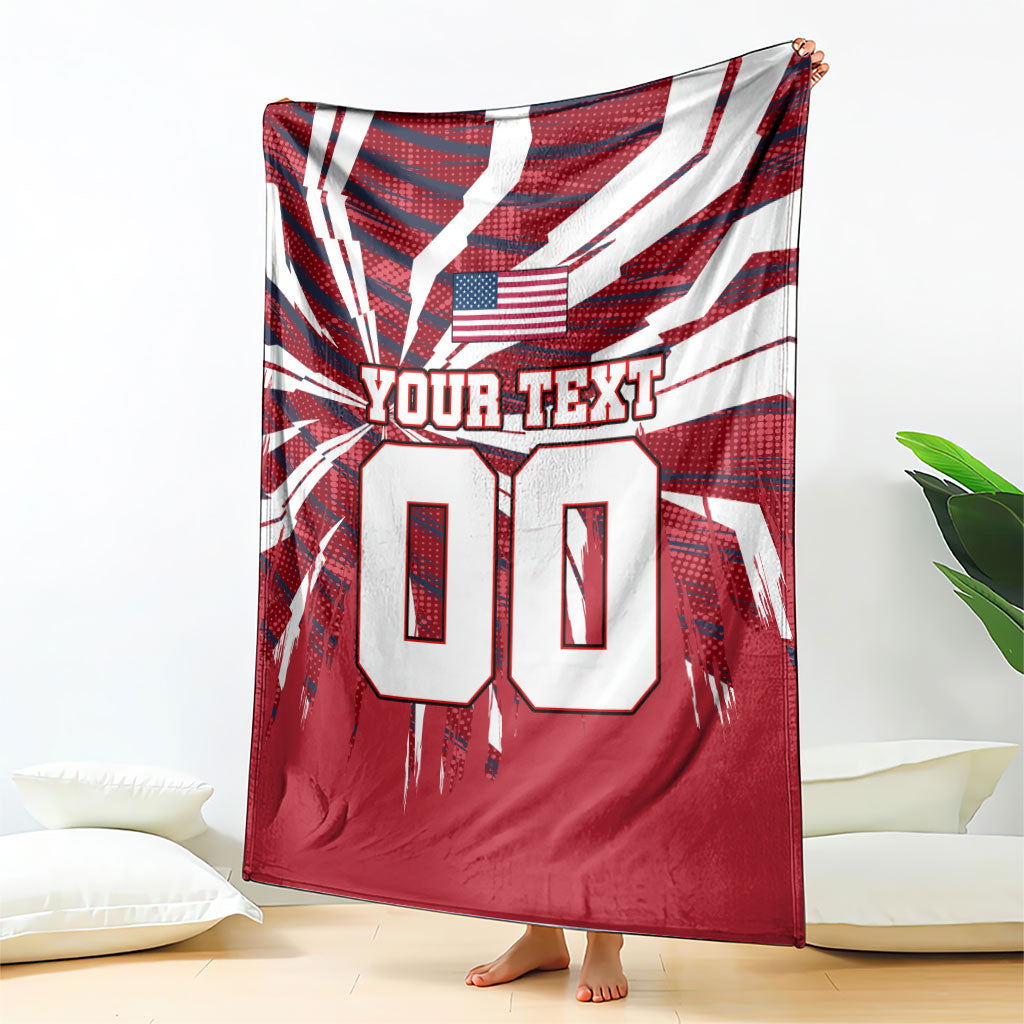 Personalized United States Soccer Blanket American Eagle World Football Mascot