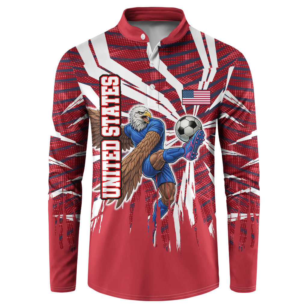 Personalized United States Soccer Button Sweatshirt American Eagle World Football Mascot