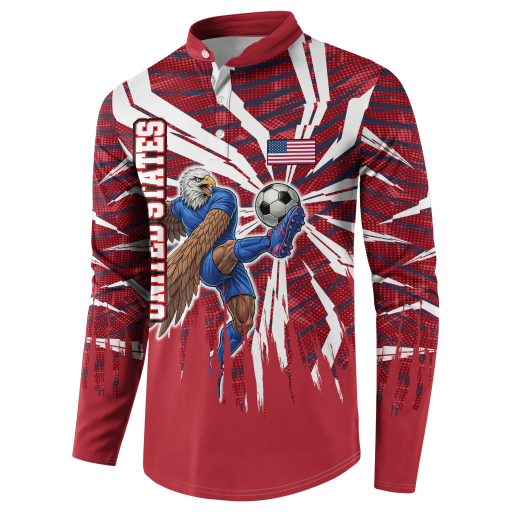 Personalized United States Soccer Button Sweatshirt American Eagle World Football Mascot