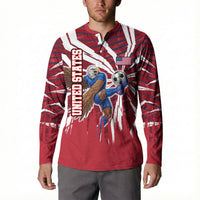 Personalized United States Soccer Button Sweatshirt American Eagle World Football Mascot