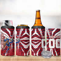 Personalized United States Soccer 4 in 1 Can Cooler Tumbler American Eagle World Football Mascot