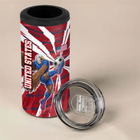 Personalized United States Soccer 4 in 1 Can Cooler Tumbler American Eagle World Football Mascot