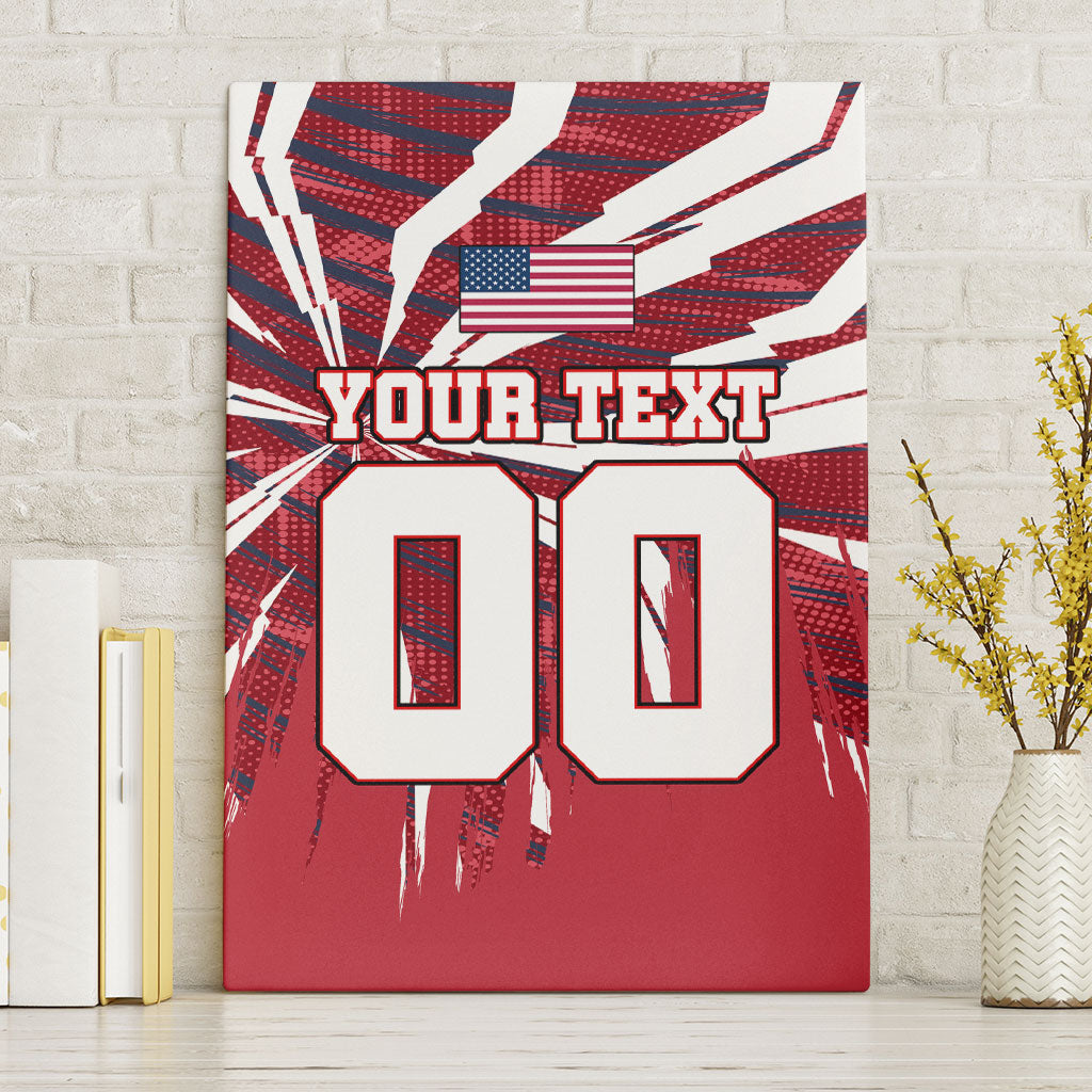 Personalized United States Soccer Canvas Wall Art American Eagle World Football Mascot