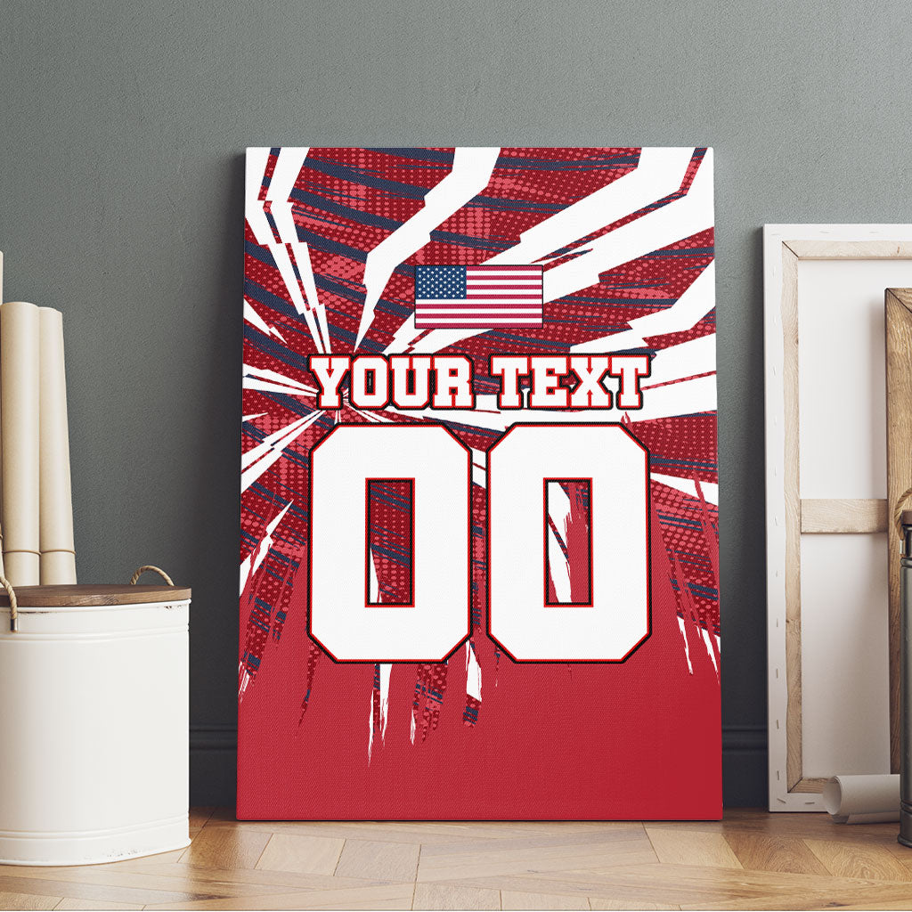 Personalized United States Soccer Canvas Wall Art American Eagle World Football Mascot
