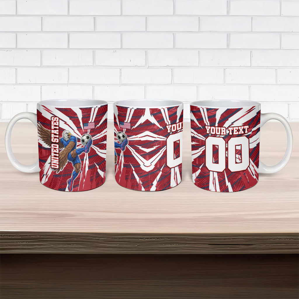 Personalized United States Soccer Ceramic Mug American Eagle World Football Mascot