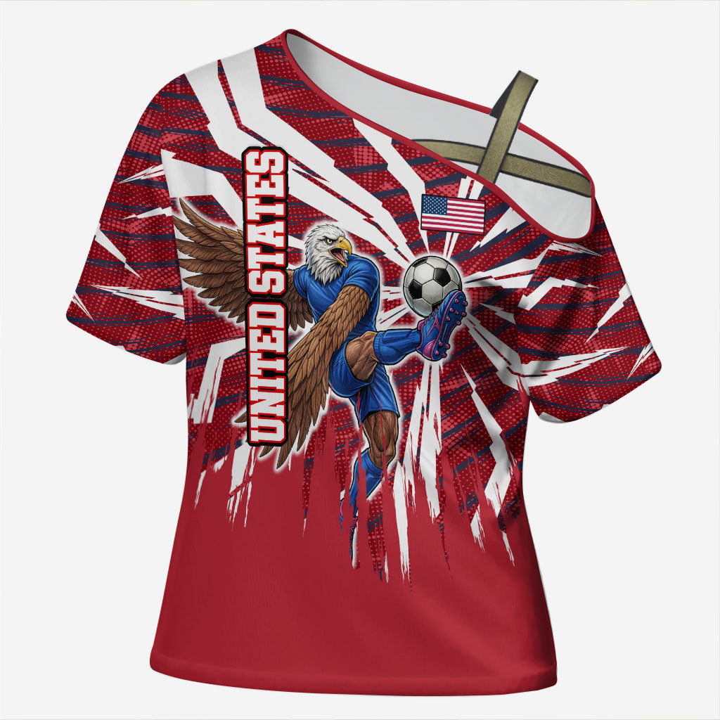 Personalized United States Soccer Cross Shoulder Shirt American Eagle World Football Mascot