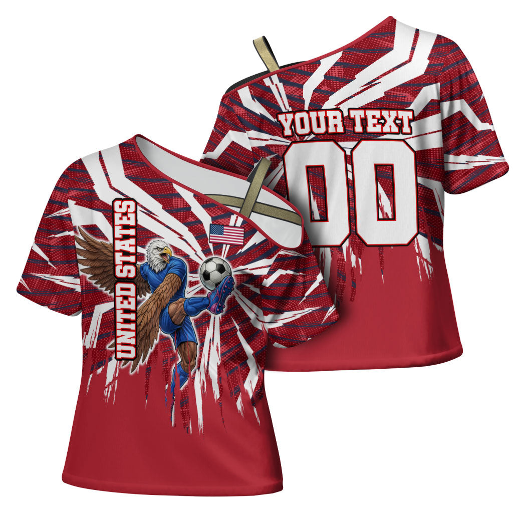 Personalized United States Soccer Cross Shoulder Shirt American Eagle World Football Mascot