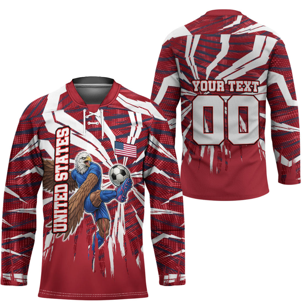Personalized United States Soccer Hockey Jersey American Eagle World Football Mascot