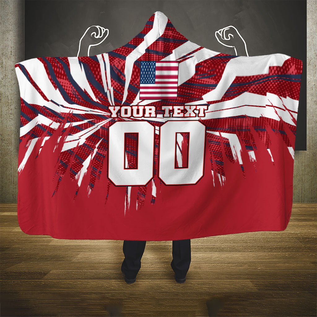 Personalized United States Soccer Hooded Blanket American Eagle World Football Mascot