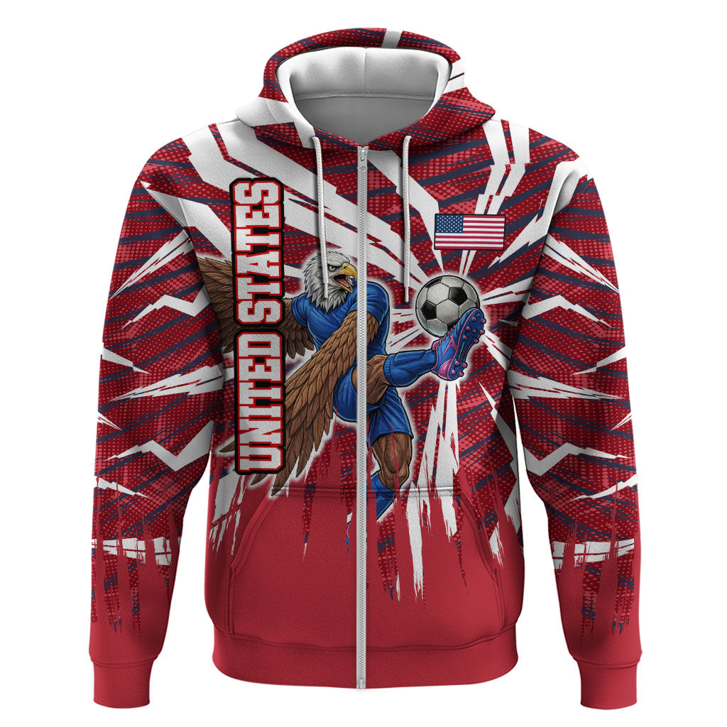 Personalized United States Soccer Hoodie American Eagle World Football Mascot