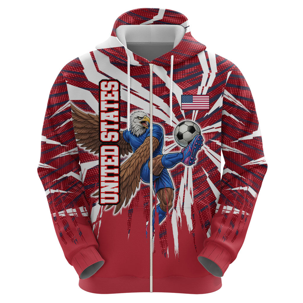 Personalized United States Soccer Hoodie American Eagle World Football Mascot