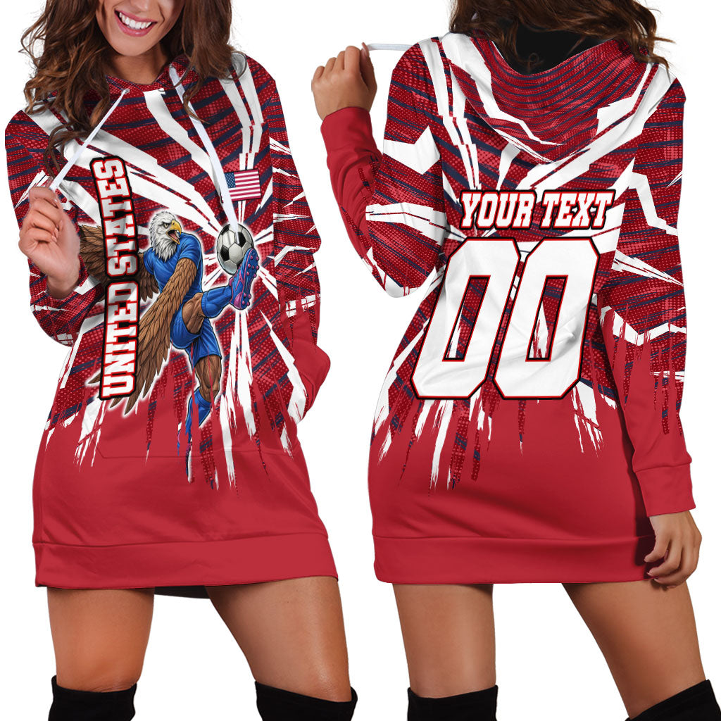 Personalized United States Soccer Hoodie Dress American Eagle World Football Mascot