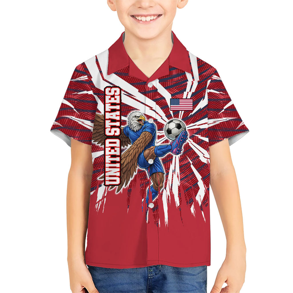 Personalized United States Soccer Kid Hawaiian Shirt American Eagle World Football Mascot