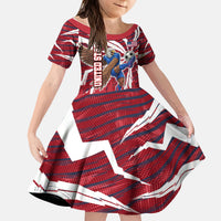 Personalized United States Soccer Kid Short Sleeve Dress American Eagle World Football Mascot