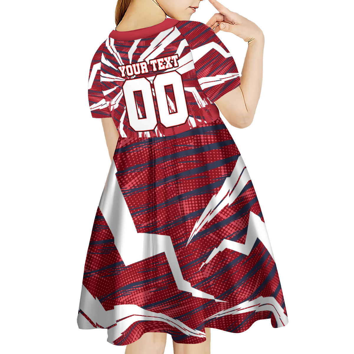Personalized United States Soccer Kid Short Sleeve Dress American Eagle World Football Mascot