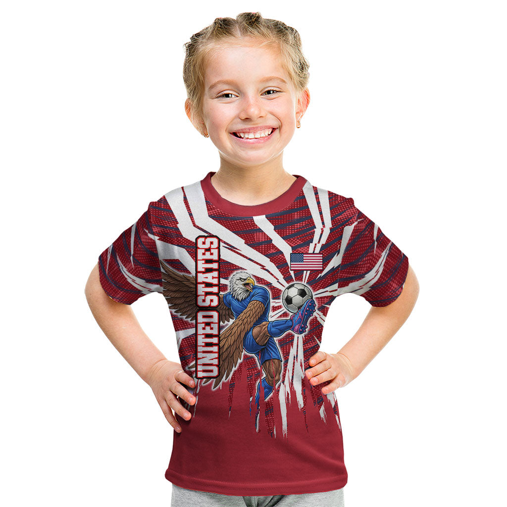 Personalized United States Soccer Kid T Shirt American Eagle World Football Mascot