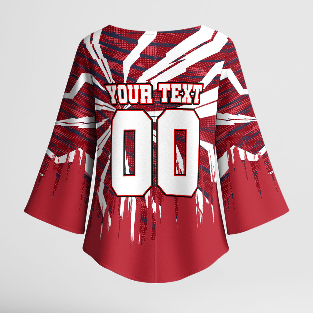 Personalized United States Soccer Kimono Sleeve Blouse American Eagle World Football Mascot