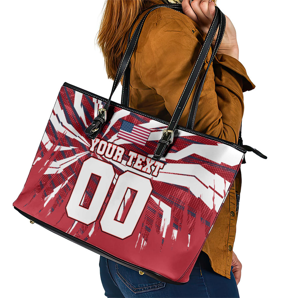 Personalized United States Soccer Leather Tote Bag American Eagle World Football Mascot