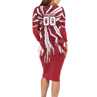 Personalized United States Soccer Long Sleeve Bodycon Dress American Eagle World Football Mascot