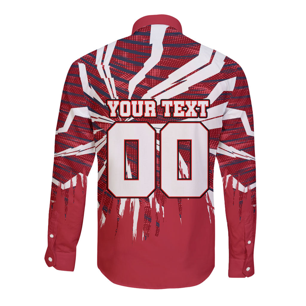 Personalized United States Soccer Long Sleeve Button Shirt American Eagle World Football Mascot