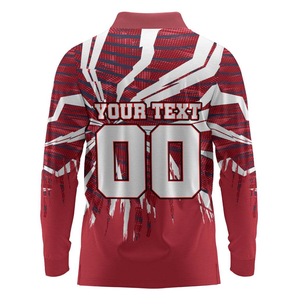 Personalized United States Soccer Long Sleeve Polo Shirt American Eagle World Football Mascot