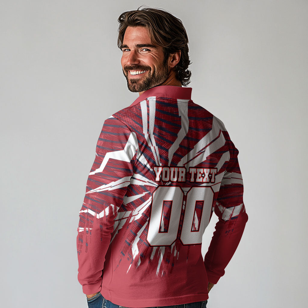 Personalized United States Soccer Long Sleeve Polo Shirt American Eagle World Football Mascot