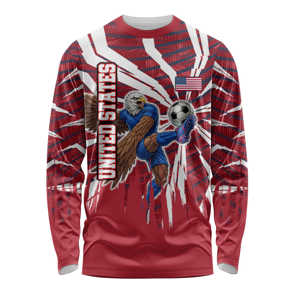 Personalized United States Soccer Long Sleeve Shirt American Eagle World Football Mascot