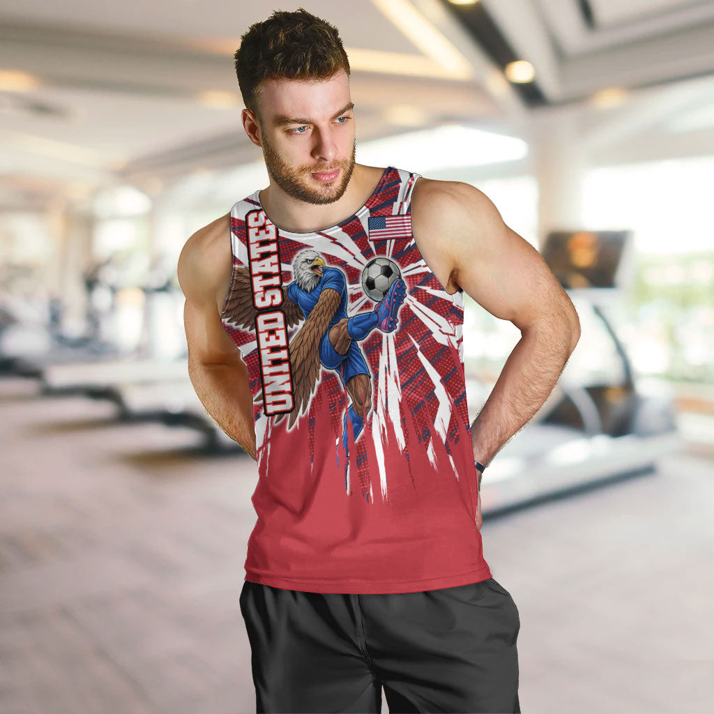 Personalized United States Soccer Men Tank Top American Eagle World Football Mascot