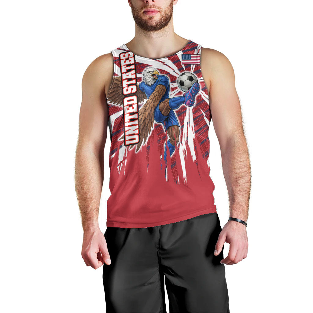 Personalized United States Soccer Men Tank Top American Eagle World Football Mascot